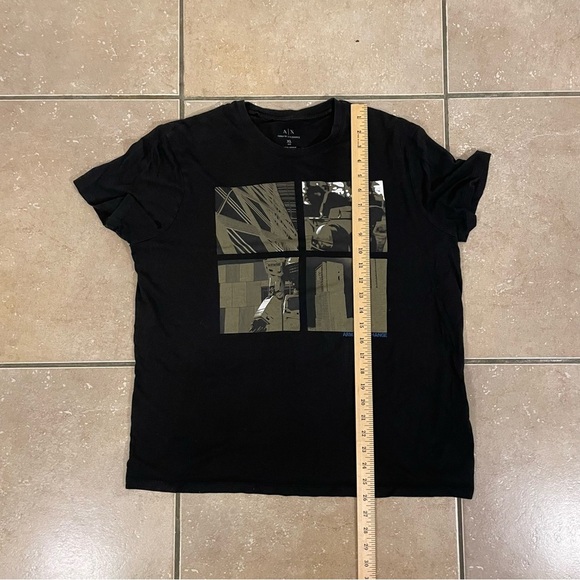 Armani Exchange Graphic T-shirt Mens XL Black Short Sleeve Pullover Tee - Picture 6 of 6